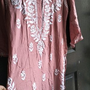 Chikankari Kurta Dusty Pink