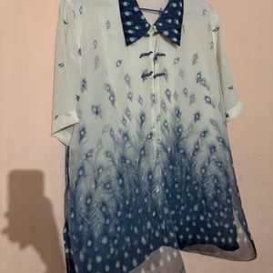 Shirt Peacock Feather Print