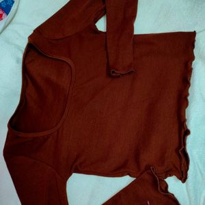 Coffee Brown Crop Top