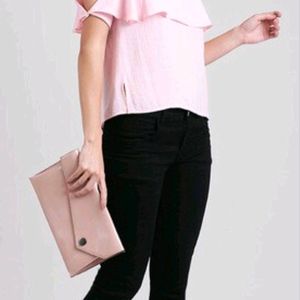 🎉SALE🎉 Pink Top With Stylish Cap like Sleeves