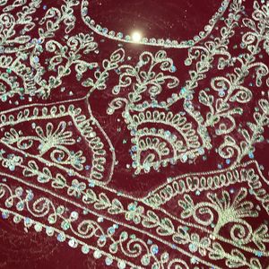 RED PURE georgette SAREE LIKE NEW