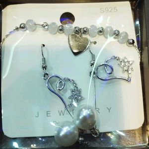 Adjustable Bracelet With Watch And Earring