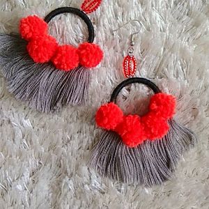 Tassel Pom-pom Earrings