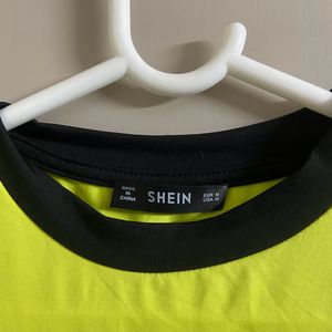 Neon green crop tee