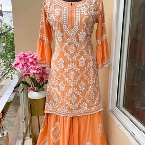 Chickenkari Kurta With Garara