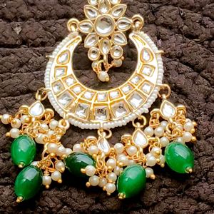 Green Earrings And Teeka Set