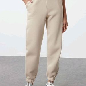 Beige High Waist Joggers