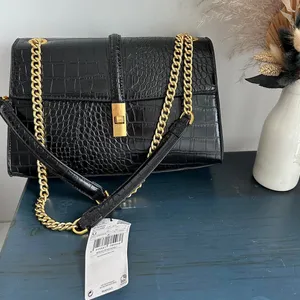 Mango Croc Effect Shoulder Bag