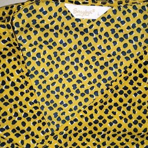 Yellow & Black Print Francy Top