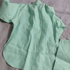 Light Green Kurta Set For Toddler - Boys