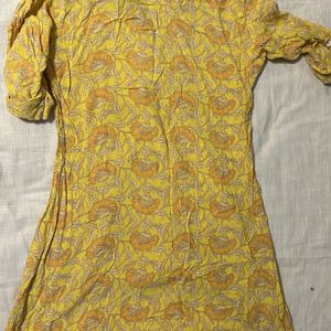 XS Women Yellow kurti By UTSA