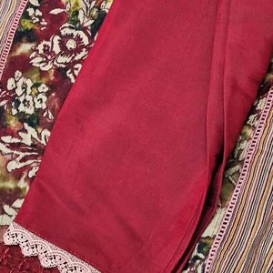 Red Pakistani kurta set with duppatta