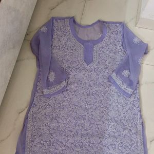 Chikankari Short Kurti With Innerwear