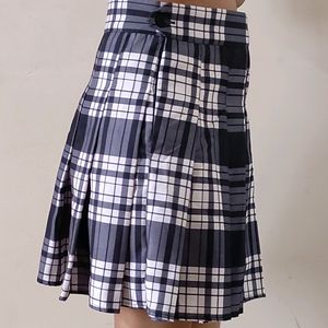 Black And White Tennis Pleated Skirt