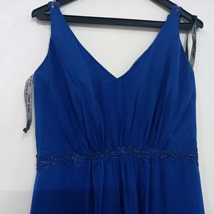 Navy Blue Gown With Designer Back