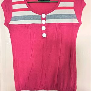 Casual T-shirt Pink Top