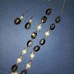 Pearl + copper Bid Set (necklace)