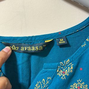 Blue Printed Avaasa Kurtha