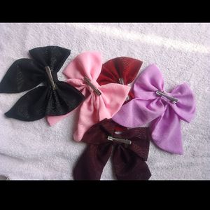 Handmade Bow Hair Clips  Pack Of 5