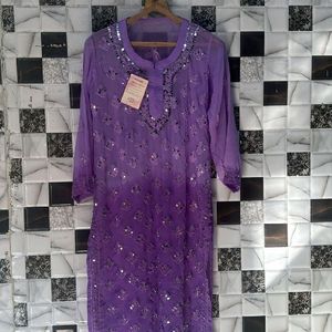 Mirror Work Chickekari Kurti Set