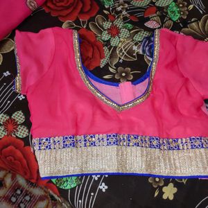 Pink Double Shaded Saree