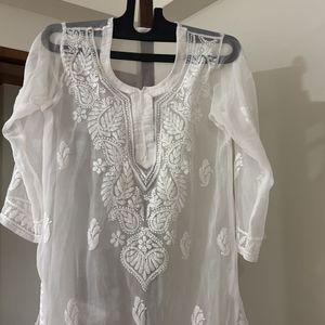 Chikankari Long Kurti