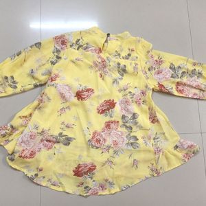 Fancy Yellow Top For Girls