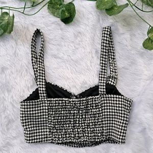 H&M Houndstooth Corset Top