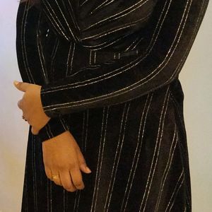 Velvet  beautiful glitter stripes one piece dress