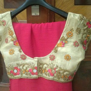 PINK HEAVY SAREE FOR COINS