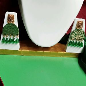 green design earrings