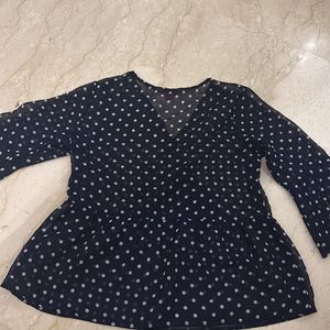 Polka Dot Navy Blue Top