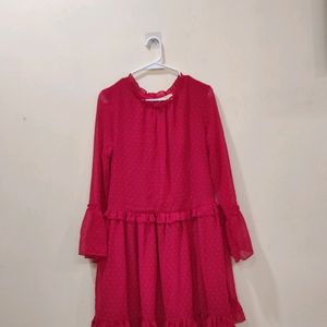 Dressberry Knee Length Red Dress