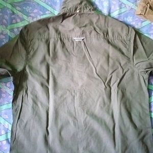 Denim dark olive green casual shirt