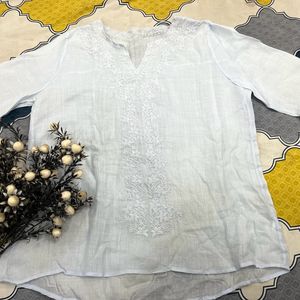 light blue thread work top