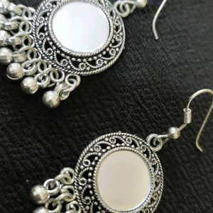 Sliver Mirror Jhumka