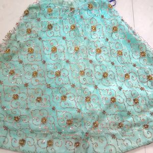 Custom Made Beautiful Net Ghagra With Lining And T