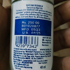 Nivea Deodorant, Deo Milk Dry Roll On For Women