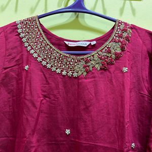 Berrylicious Dark Pink Kurta Set Size L