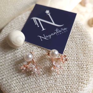 Anti-tarnish Korean Rose Gold Pearl Stud Earrings