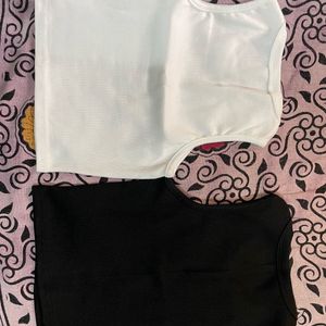 Winter Sale Combo Of Black And White Crop Top