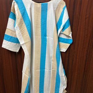 New White-Blue Xxl Kurti