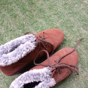 Brown Winter Heel Boots For Women