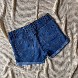 Blue High Waist Denim Shorts