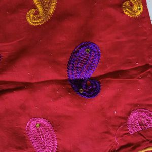 Red Embroidered Kurti