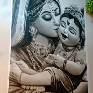 Jay Shree Krishna Art Work Handmade Draw