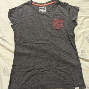 Grey Embroidered Tee From Lee Cooper