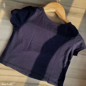 Navy Blue Crop T-shirt