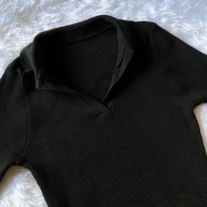 Urbanic Black Collared Top