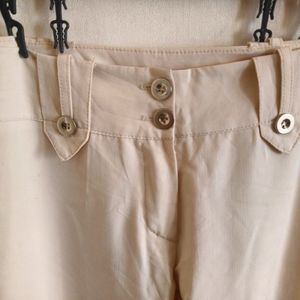 Low Waist Beige Trousers